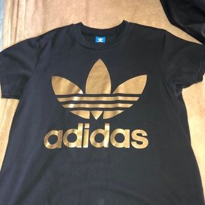 Black Shirt, With Gold Adidas Logo